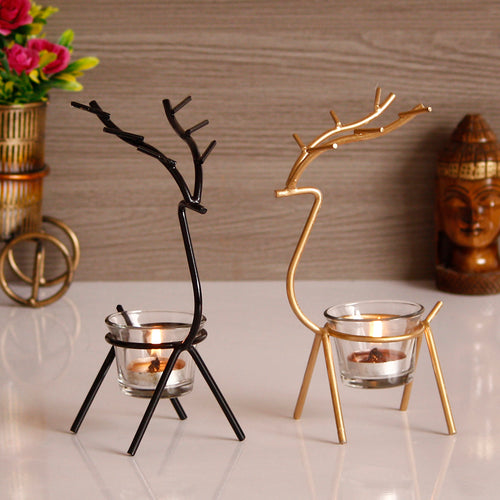 Handcrafted Deer Tealight Holders