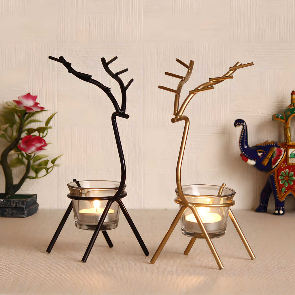 Handcrafted Deer Tealight Holders